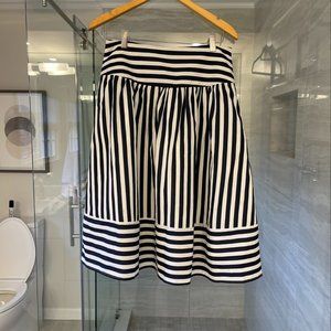 Anthropologie - Maeve Navy and White Striped Skirt - M